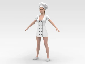 Female Chef 3D Model