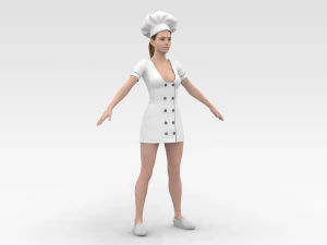 Female Chef 3D Model
