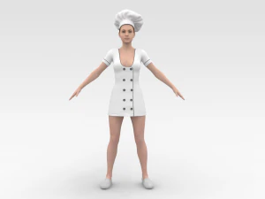 Female Chef 3D Model