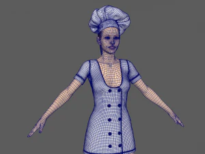 Female Chef 3D Model