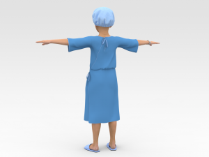 Child Patient with Blue Gown 3D Model