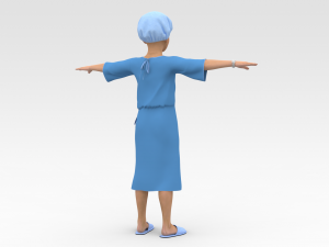 Child Patient with Blue Gown 3D Model
