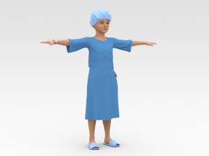 Child Patient with Blue Gown 3D Model