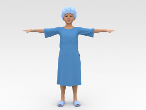 Child Patient with Blue Gown 3D Model