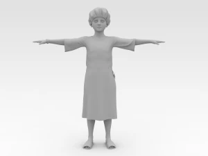 Child Patient with Blue Gown 3D Model