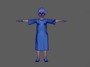 Child Patient with Blue Gown 3D Model