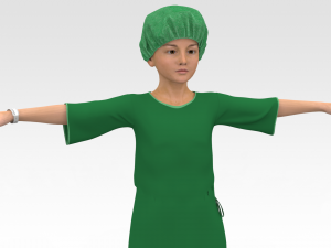 Child Patient with Green Gown Modelo 3D