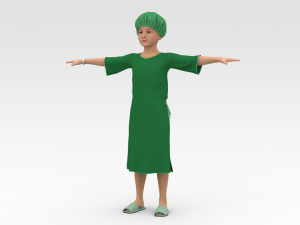 Child Patient with Green Gown Modelo 3D
