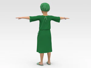 Child Patient with Green Gown 3D Model