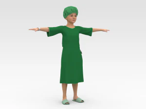 Child Patient with Green Gown 3D Model