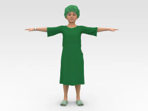 Child Patient with Green Gown 3D Model
