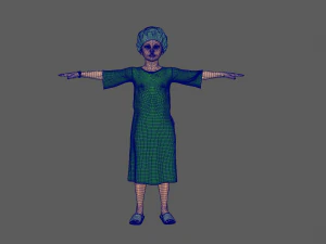 Child Patient with Green Gown 3D Model