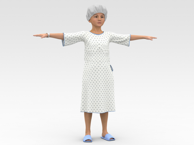 Child Patient with White Gown Modelo 3D .c4d .max .obj .3ds .fbx .stl .blend 
