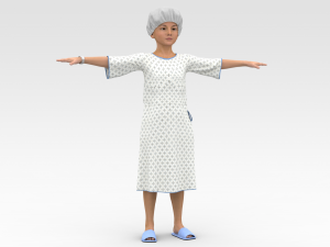Child Patient with White Gown Modelo 3D