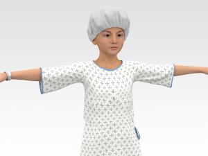 Child Patient with White Gown Modelo 3D