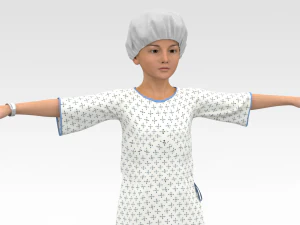Child Patient with White Gown 3D Model