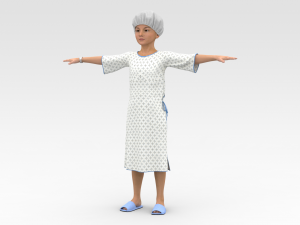 Child Patient with White Gown Modelo 3D