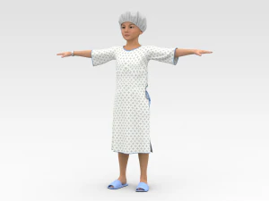 Child Patient with White Gown 3D Model
