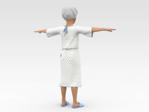 Child Patient with White Gown 3D Model