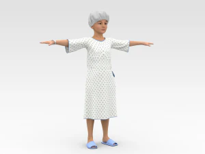 Child Patient with White Gown 3D Model