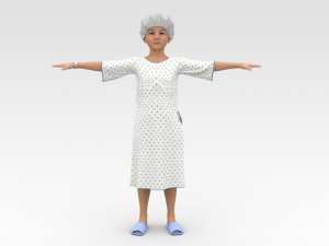 Child Patient with White Gown Modelo 3D