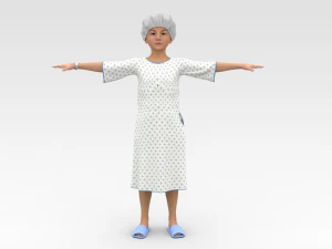 Child Patient with White Gown 3D Model