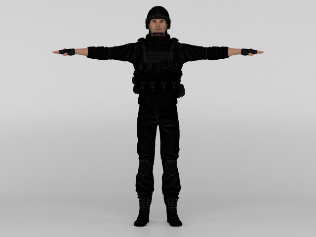 Commando Modelo 3D .c4d .max .obj .3ds .fbx .stl .blend 