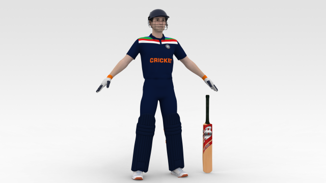 Cricket Batsman 3Dモデル .c4d .max .obj .3ds .fbx .stl .blend 