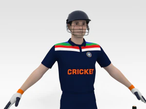 Cricket Batsman 3D Model