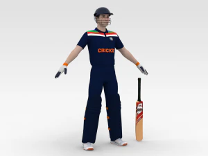 Cricket Batsman 3D Model