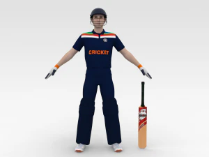 Cricket Batsman 3D Model