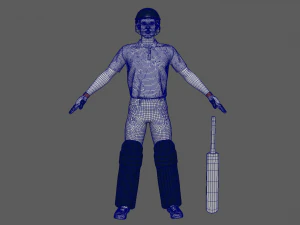 Cricket Batsman 3D Model