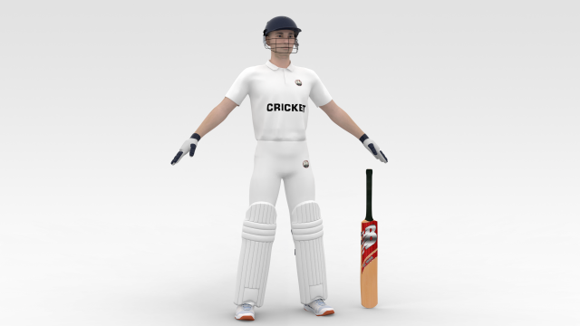 Cricket Batsman Modelo 3D .c4d .max .obj .3ds .fbx .stl .blend 
