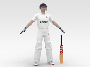 Cricket Batsman 3D Model