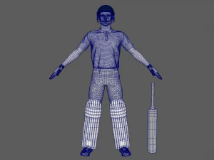 Cricket Batsman 3D Model