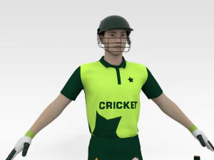 Cricket Batsman 3D Model