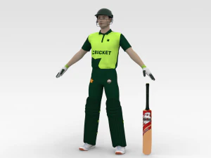 Cricket Batsman 3D Model