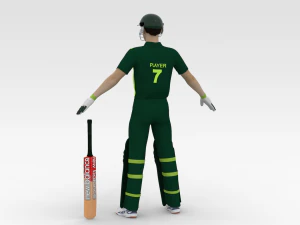 Cricket Batsman 3D Model