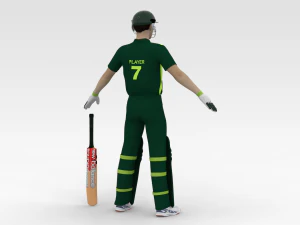 Cricket Batsman 3D Model