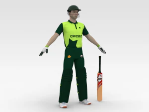 Cricket Batsman 3D Model