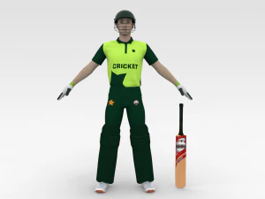 Cricket Batsman 3D Model