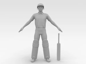 Cricket Batsman 3D Model