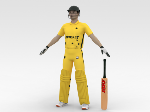 Cricket Batsman 3D Model