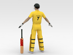 Cricket Batsman 3D Model