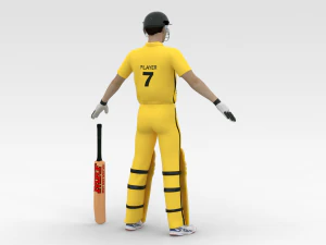 Cricket Batsman 3D Model