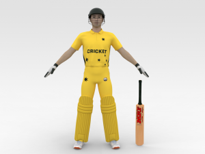 Cricket Batsman 3D Model