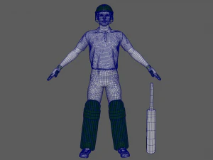Cricket Batsman 3D Model