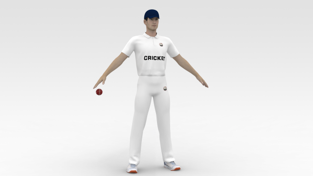 Cricket Bowler 3D Model .c4d .max .obj .3ds .fbx .stl .blend 