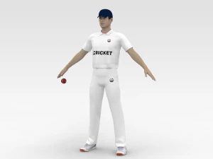 Jogador de cr&iacute;quete Modelo 3D