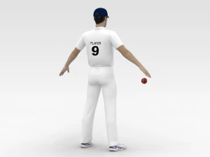 Jogador de cr&iacute;quete Modelo 3D